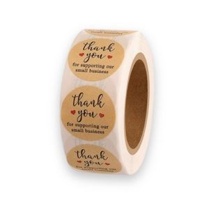 500 Thank You Stickers (1 Roll) Brown